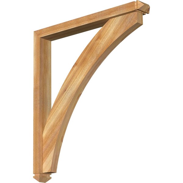 Ekena Millwork Thorton Arts and Crafts Rough Sawn Bracket w/ Offset Brace, Western Red Cedar, 4"W x 32"D x 36"H BKT0402X32X36THR03RWR - main
